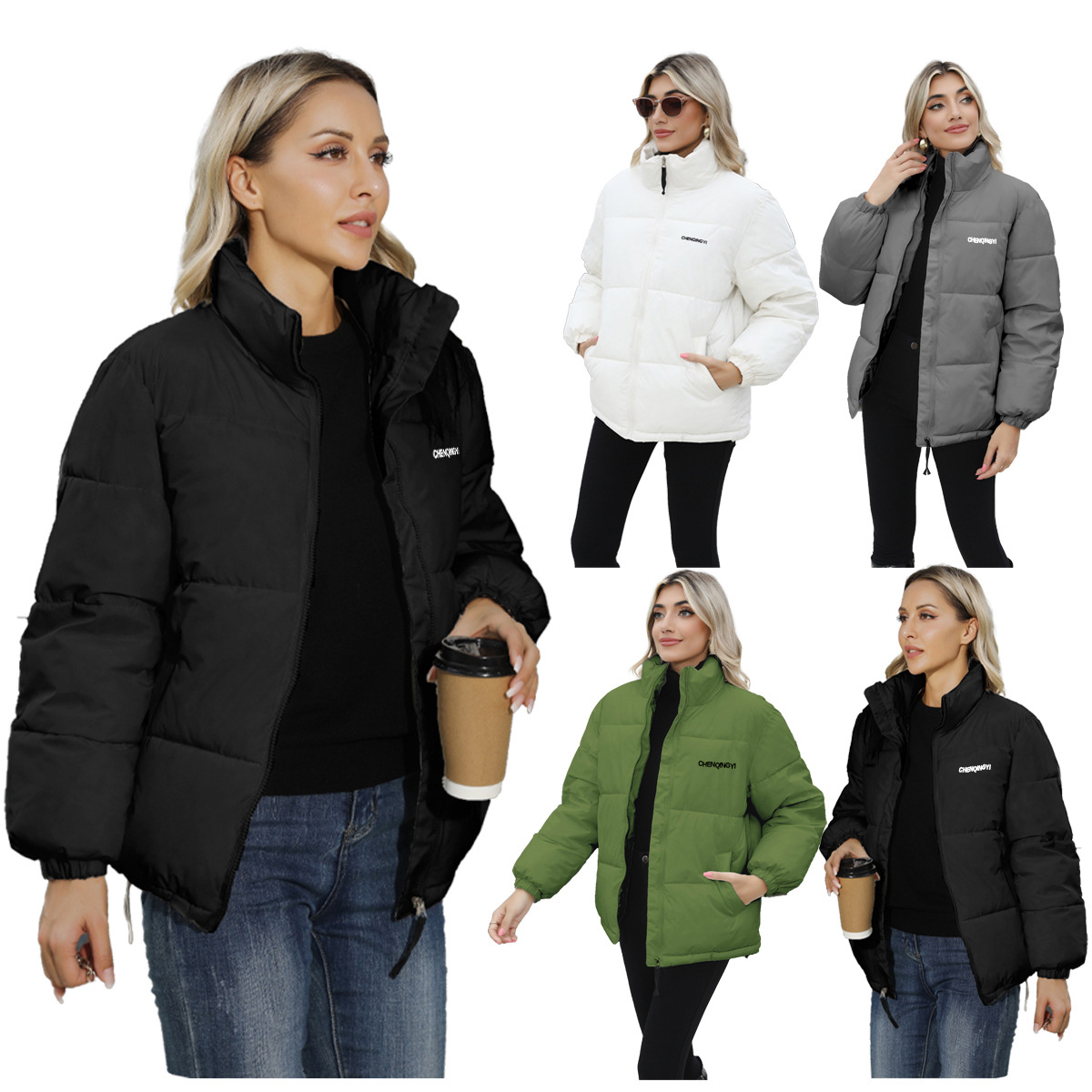 Chaqueta caliente de mujer de talla grande europea y americana Amazon 2023 Invierno nueva chaqueta acolchada de algodón para mujer chaqueta acolchada de algodón