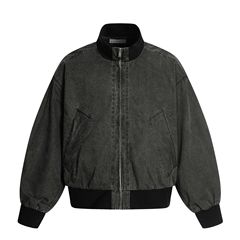 美式复古clwanfit飞行员夹克男女宽松vintage水洗做旧棒球服外套
