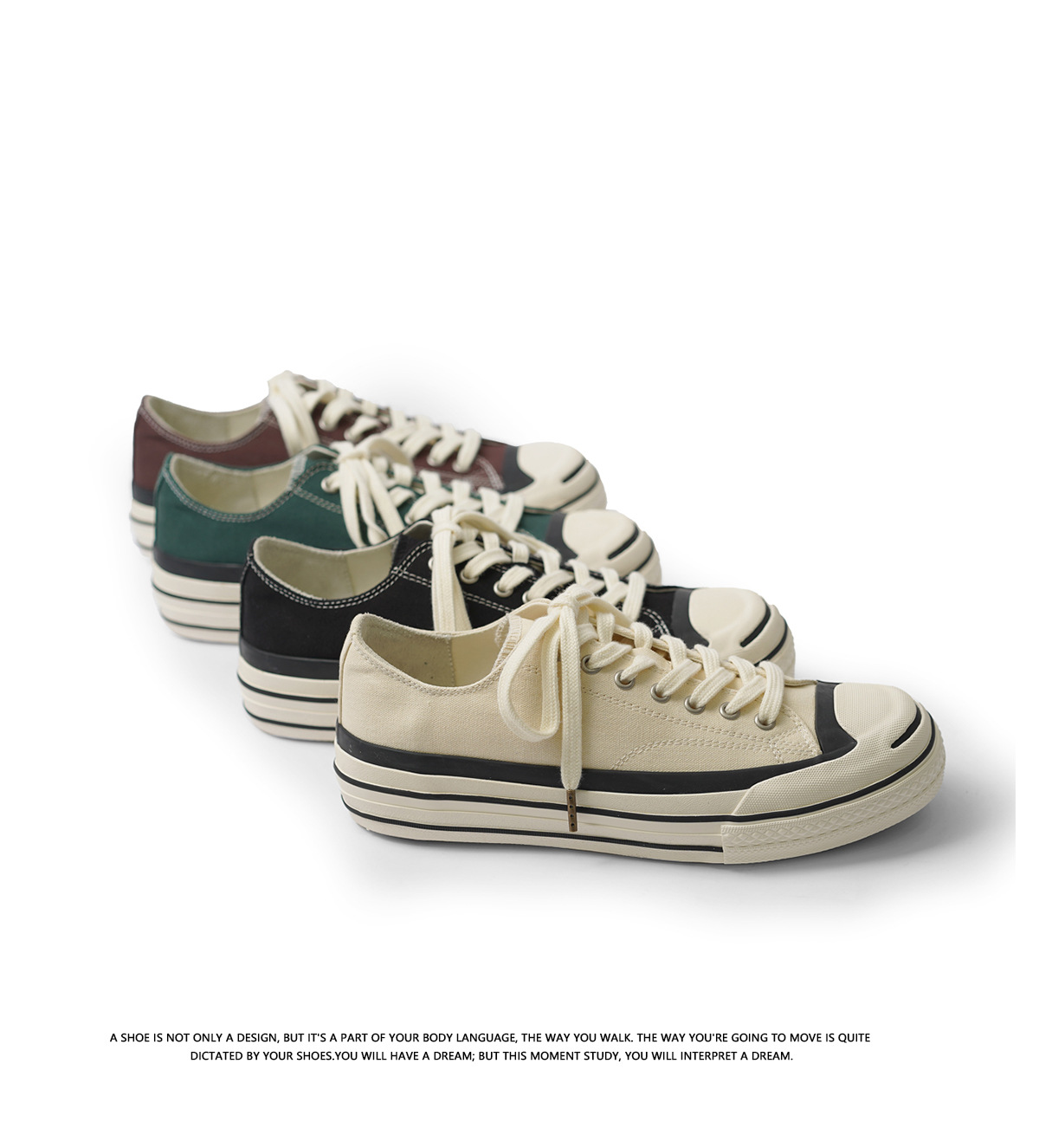 2024 nouvelles chaussures basses tendance en toile respirante à semelles épaisses pour hommes et femmes blanches, japonaises et_voghion.com