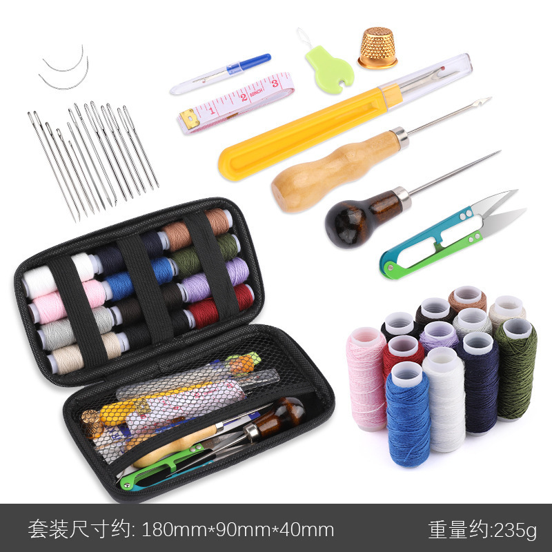 越境で人気の革細工用具、手縫いセット、DIY縫製針とワックス糸の組み合わせセット|undefined