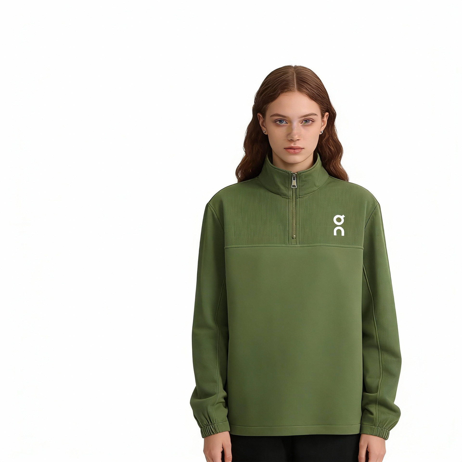 on昂跑跨境时尚情侣拼接半胸拉链针织防风休闲半拉half休闲外套