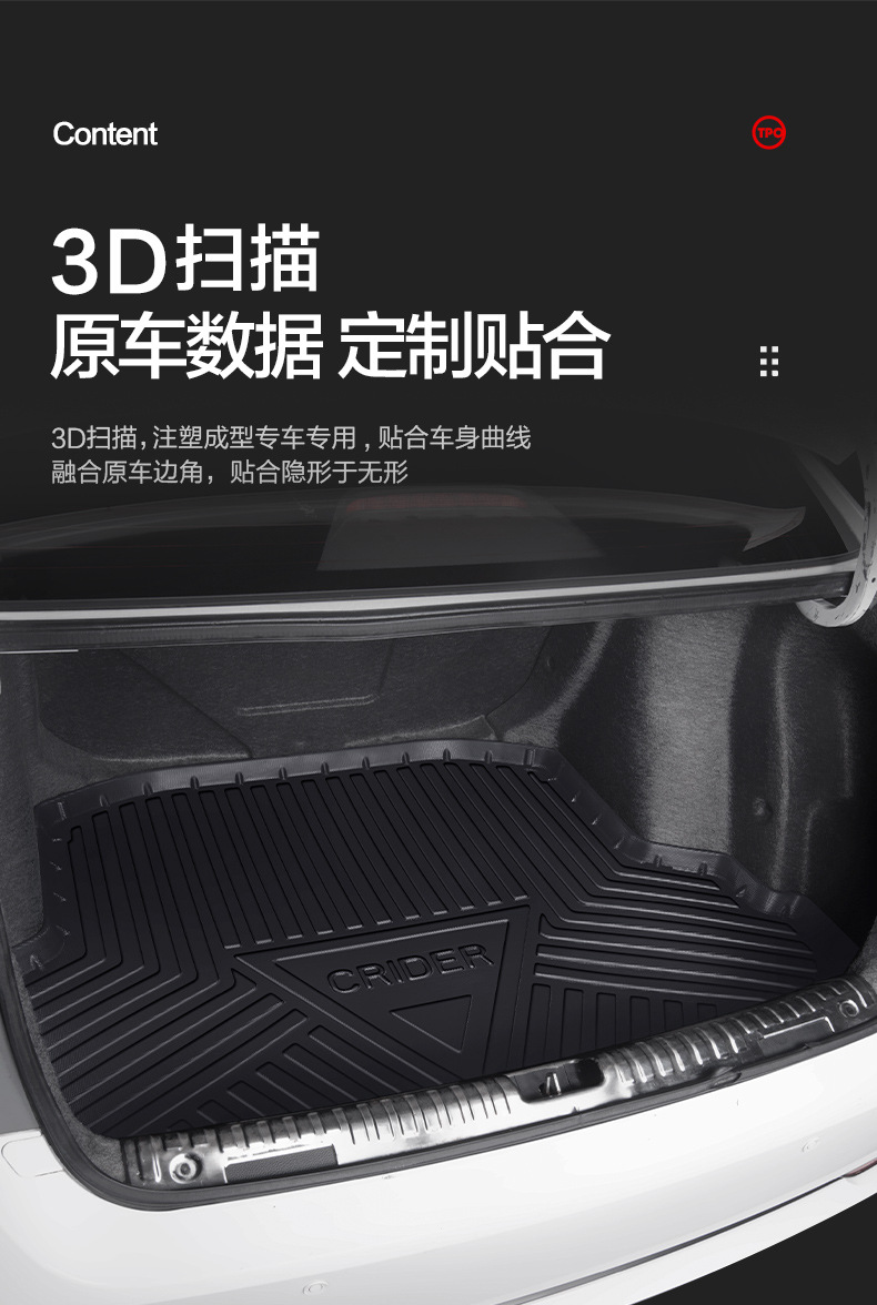 Suitable for Gac Honda Lingpai Trunk Mat, Interior Decoration, Car Supplies, Modified Accessories, Trunk Mat