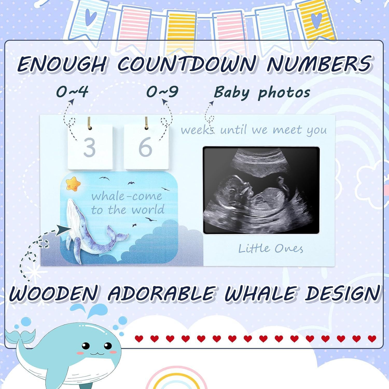 Marco de fotos conmemorativo de ultrasonido B para recién nacidos de venta caliente transfronteriza, marco de fotos conmemorativo