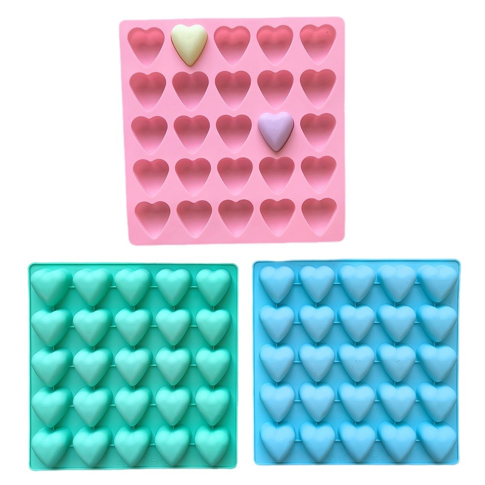 25 Lian Love 691 Molde de silicona de chocolate para caramelo Molde de decoración de pastel de galleta para hornear Molde de pudín para rejilla de hielo