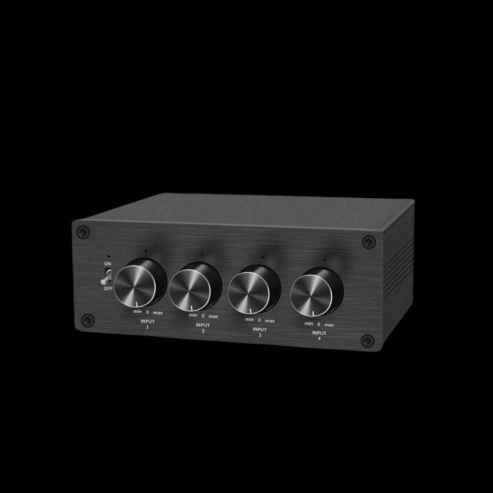 4-in 1-out mixer multi-channel simultaneous input HiFi dual-channel audio four-way input one-way output tuning