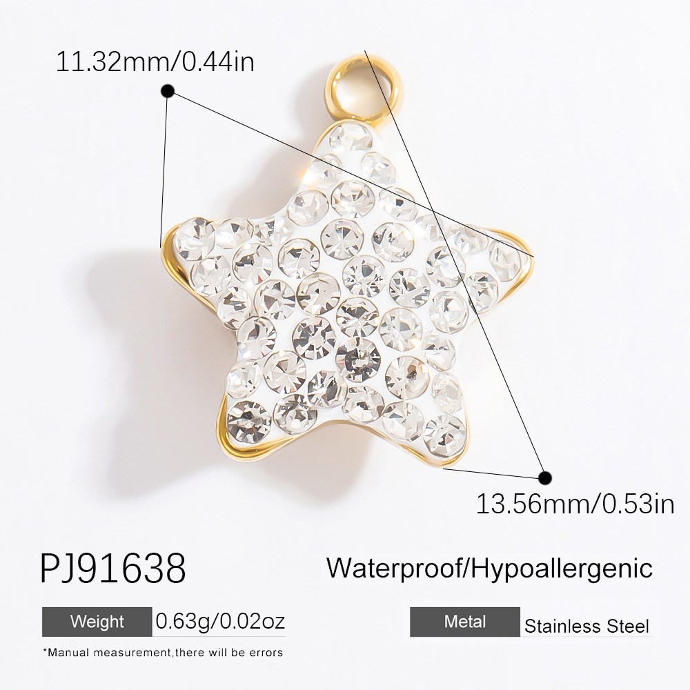 1 Piece 16.95MM 304 Stainless Steel PVD Coated Real Gold Plated Starfish Pendant DIY Jewelry Accessories display picture 10