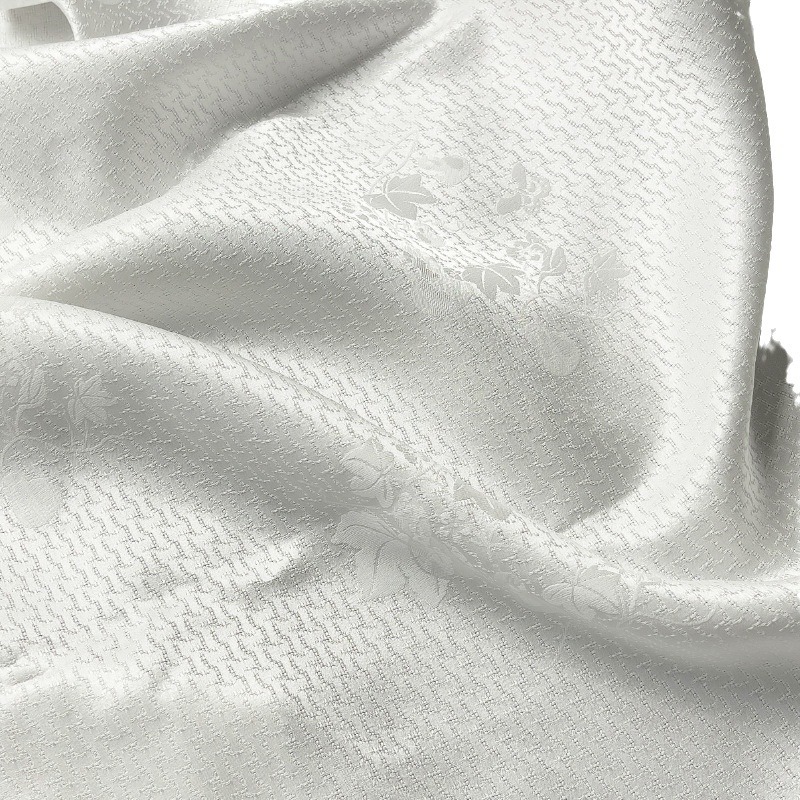 Fabricante de seda real Jacquard fuente de flores de calabaza procesamiento personalizado popular vestido de moda FD6556
