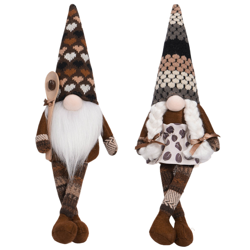 2023 nuevo festival de café transfronterizo muñeca sin rostro colgando café molido a mano decoración navideña decoración diaria del hogar