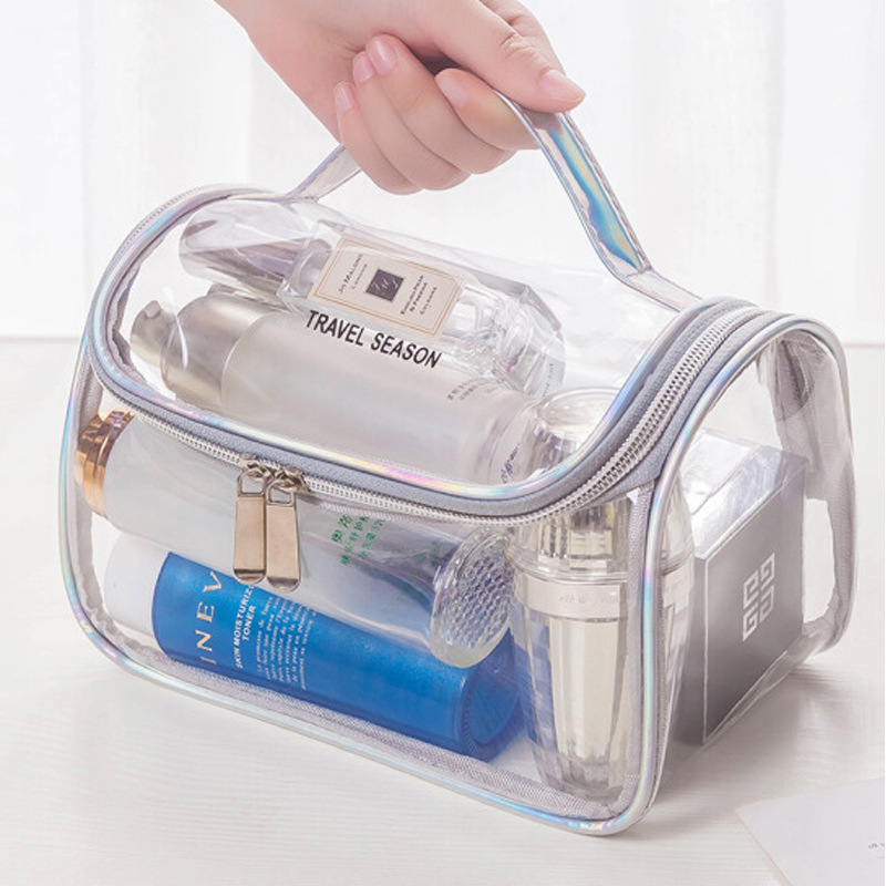 Korean-style waterproof PVC transparent travel toiletry bag, new large-capacity bath storage bag, popular makeup bag