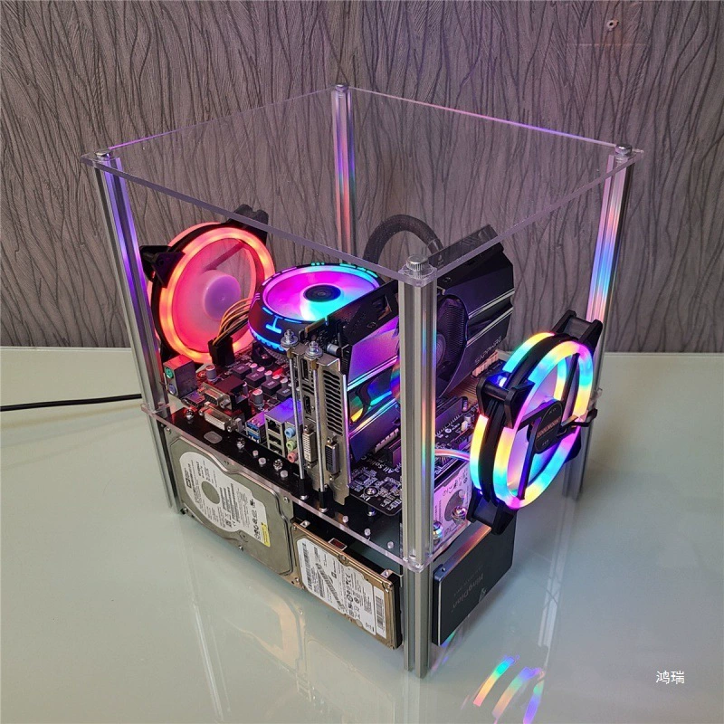Chassis Main Board Simple Character Table DIY Transparent Acrylic Open MATX Computer ITX Chassiform Stand