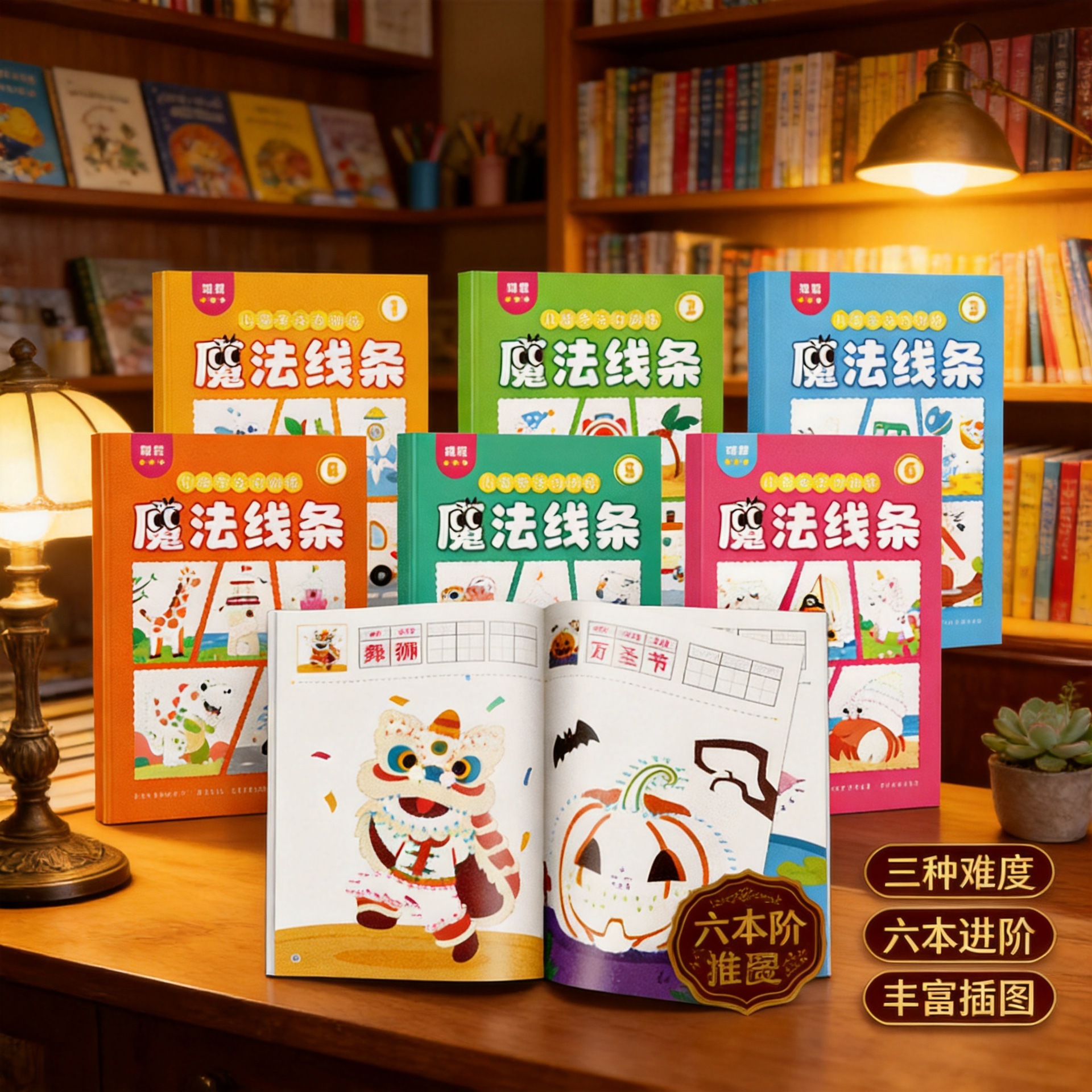 Children's Number Connect Magic Line Coloring Book, Focus and Thinking Training Picture Book, Drawing Book
