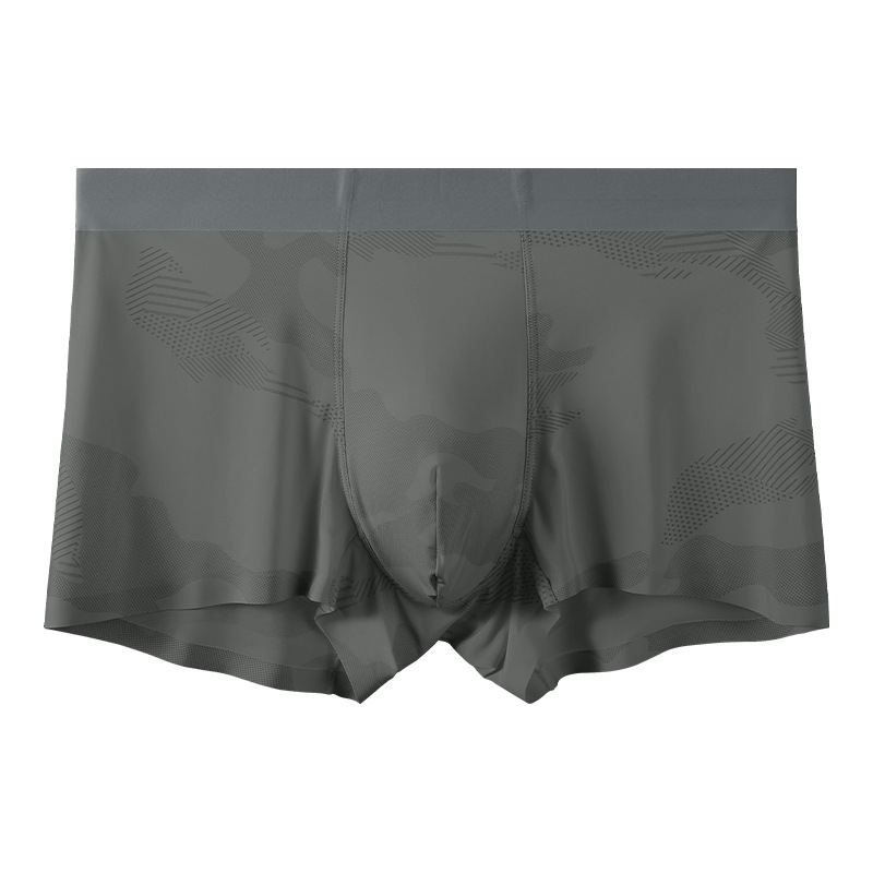 Shake sonido con calzoncillos de seda de hielo para hombres ultra delgados sensación fría transpirable 7A antibacteriana calzoncillos de hombre de cuatro esquinas