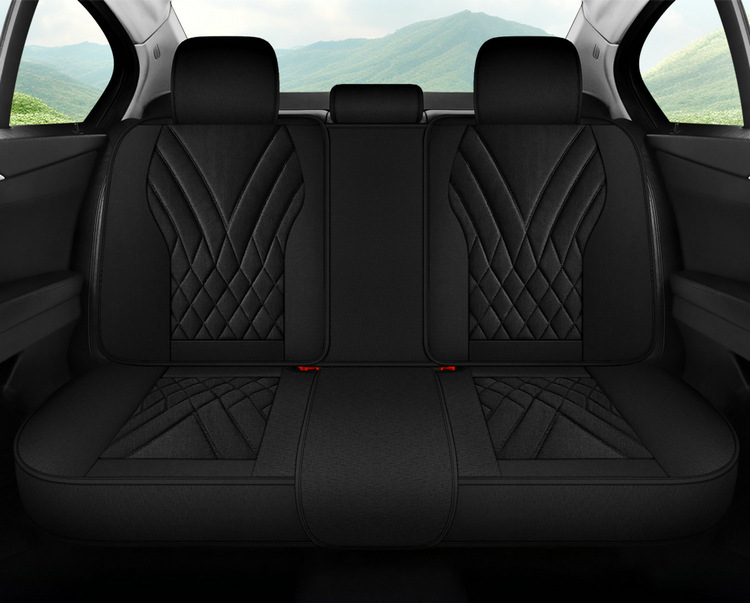 New Car Seat Cushion for All Seasons, Cartoon Cute Seat Cushion, All-Inclusive Linen Seat Cover, Female Seat Cover, Summer Car Cushion