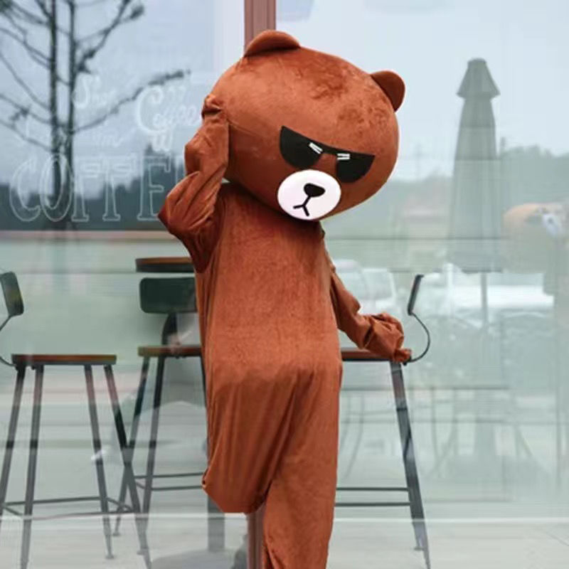 インターネット有名人のクマの人形漫画の衣装ヒグマ Douyin リーフレット告白クマのスーツコニーウォーキング人形|undefined