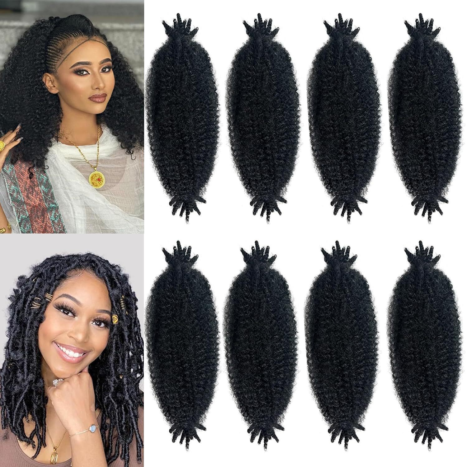 África ganchillo rizado trenzas rasgado oruga Spring Afro marely Twist hair transfronterizo