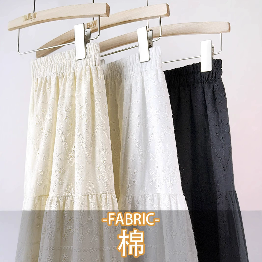 Тяжелая промышленная вышивка хлопчатобумажная юбка с упругой талией