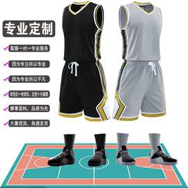 美式篮球服套装男成人球衣定制训练服夏季新款村BA高品质比赛服装