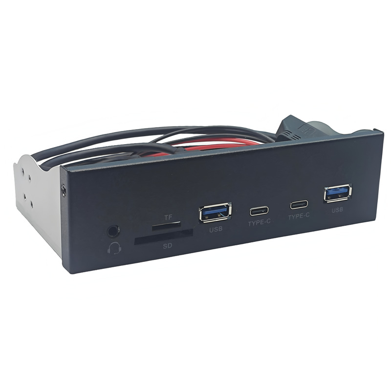 USB3.2 GEN1����λ5.25�����HD��Ƶ19PINתA��+TYPE-C+SD/TF����