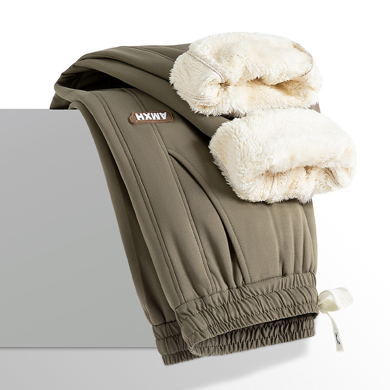 2024 Supreme Prince Autumn and Winter New Casual Pants Men's Arctic Fleece Winter Fleece-lined Pants Men's Thickened Men's Sports Long