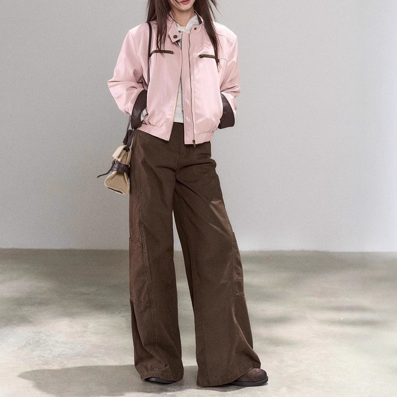 小野莓粉色皮衣外套女2025年秋季新款酷飒独特超好看休闲夹克|undefined