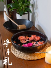 净手盆泰式美容床观景盆spa水疗装饰瑜珈净洗手礼盆陶瓷香薰看盆