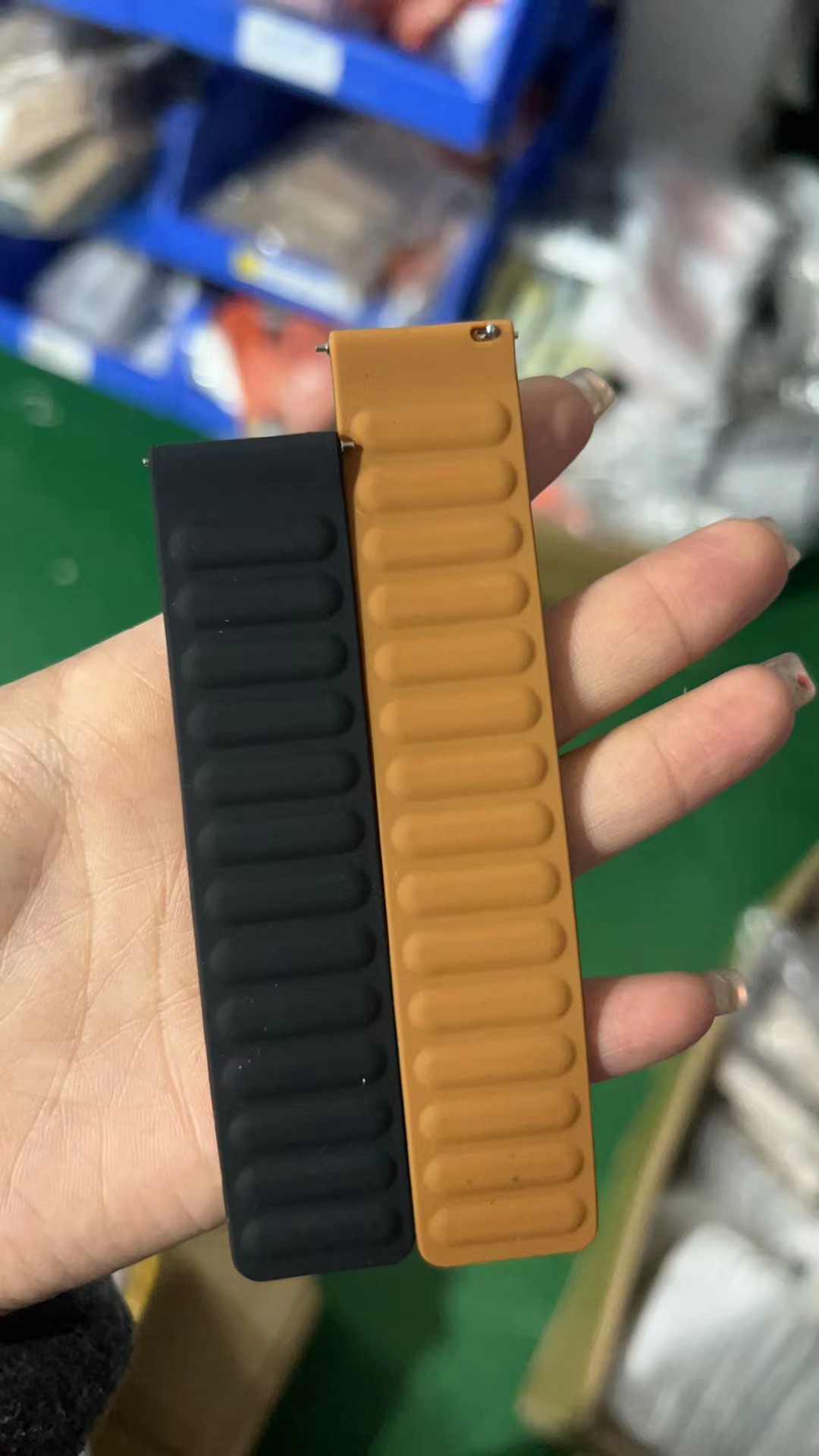 마그네틱 블랙 오렌지 접착제 22mm 스트랩