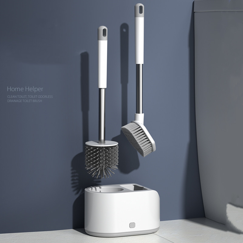 Wholesale Toilet Brush Toilet Brush Long Handle Silicone Household No Dead Angle Washing Toilet Brush Cleaning Base Set Artifact