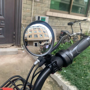 Glass Electric Bicycle Rearview Mirror Wide-Angle Convex Mirror Battery Bicycle Mountain Bike Reflector Small Reversing Mirror
