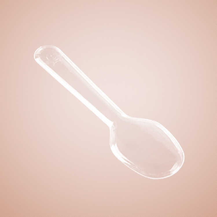 Cuchara de plástico desechable cuchara de gelatina de grado alimenticio helado cuchara de pudín de gelatina de gel transparente