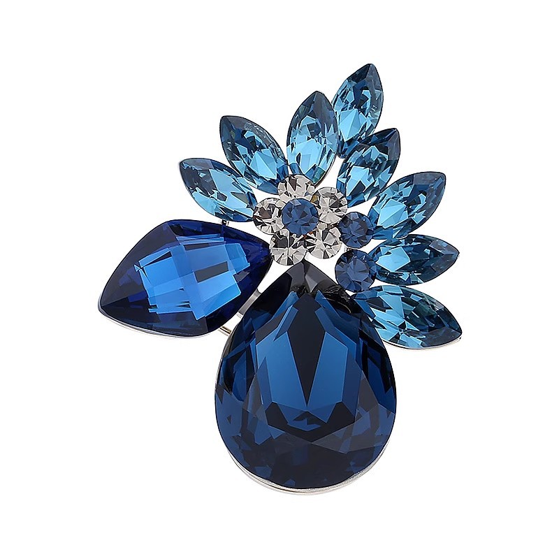 Exquise bloem broche voor dames, luxe kristallen speld accessoire_voghion.com
