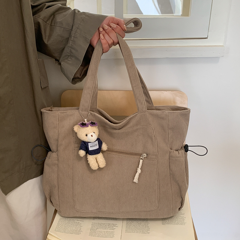 New Large-Capacity Commuter Personalized Tote Bag for Women, Versatile Casual Corduroy High-Quality Stylish Shoulder Bag New Large-Capacity Commuter Personalized Tote Bag for Women, Versatile Casual Corduroy High-Quality Stylish Shoulder Bag