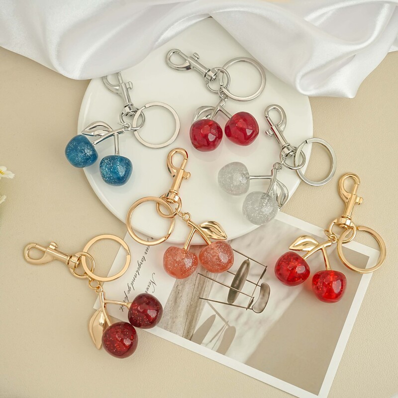 Cherry Fruit Bag Pendant Cherry Keychain Handbag Pendant Creative Ladies Gift Car Decoration