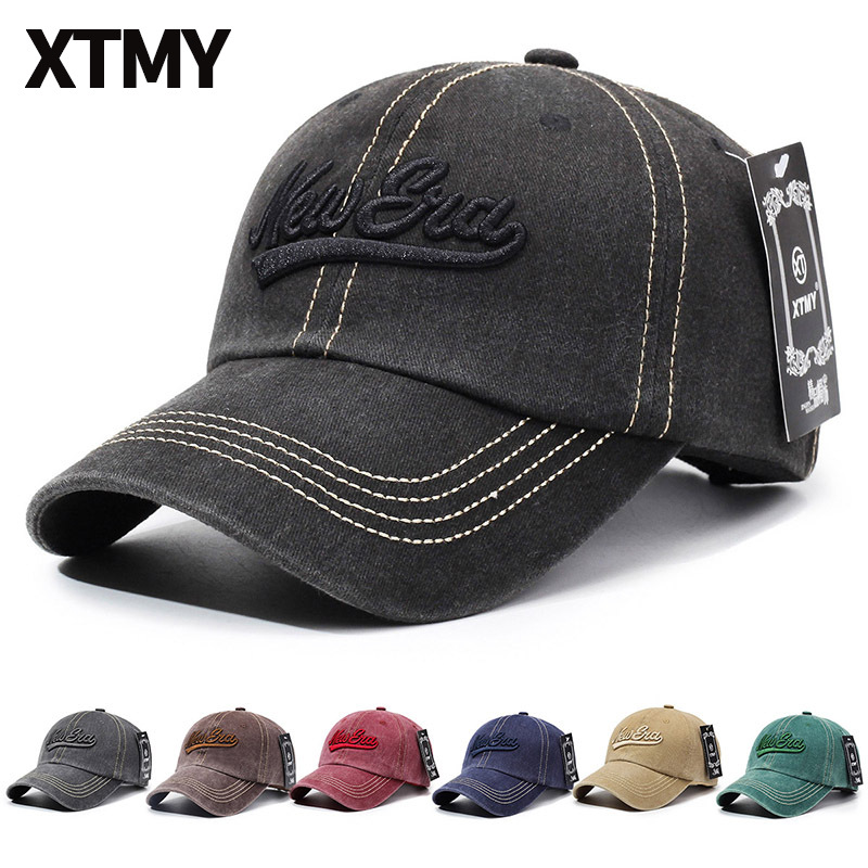 Chapeau de soleil décontracté pour couples, casquette de baseball neuve délavée avec inscription brodée, casquette rétro à bec de canard pour hommes et femmes_voghion.com