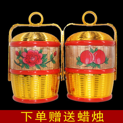 中秋节竹圣蜡烛花篮月饼防风赏月蜡烛篮潮汕拜月娘拜神拜佛包邮