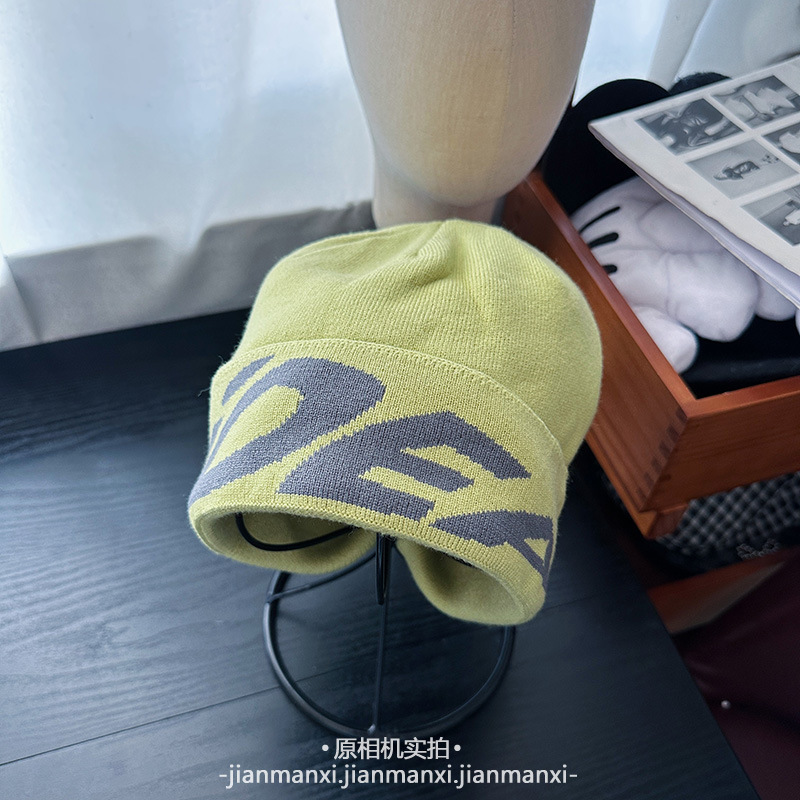 美式街头英文字母双面针织帽情侣款复古潮流滑板护耳包头帽冷帽潮|undefined