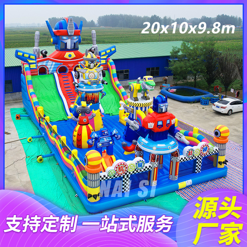 Trampolín inflable grande para niños al aire libre, circuito de obstáculos terrestre al aire libre, castillo inflable, tobogán, castillo inflable