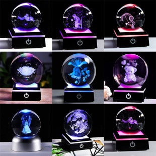 Crystal Ball Crainced Little Prince Galaxy Rose Elk Creative Ornament Crafts 3D Caring Ball