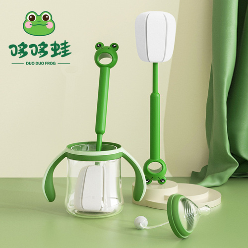 Cartoon long-handled household cup brush, cup washing cup washing cup brush, cleaning brush, no dead angle sponge brush, bottle brush
