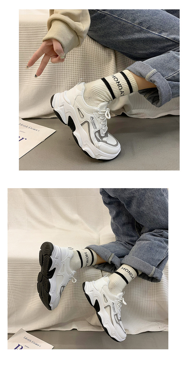 Damen Sneaker Mit Dicker Sohle Trendige Freizeitschuhe Herbst Winter_voghion.com