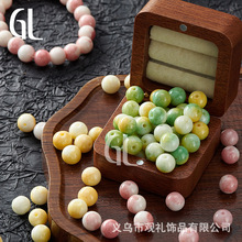 8/10mm水染仿瓷珠不掉色古风爆裂中式龙纹圆珠diy手链串珠子散珠