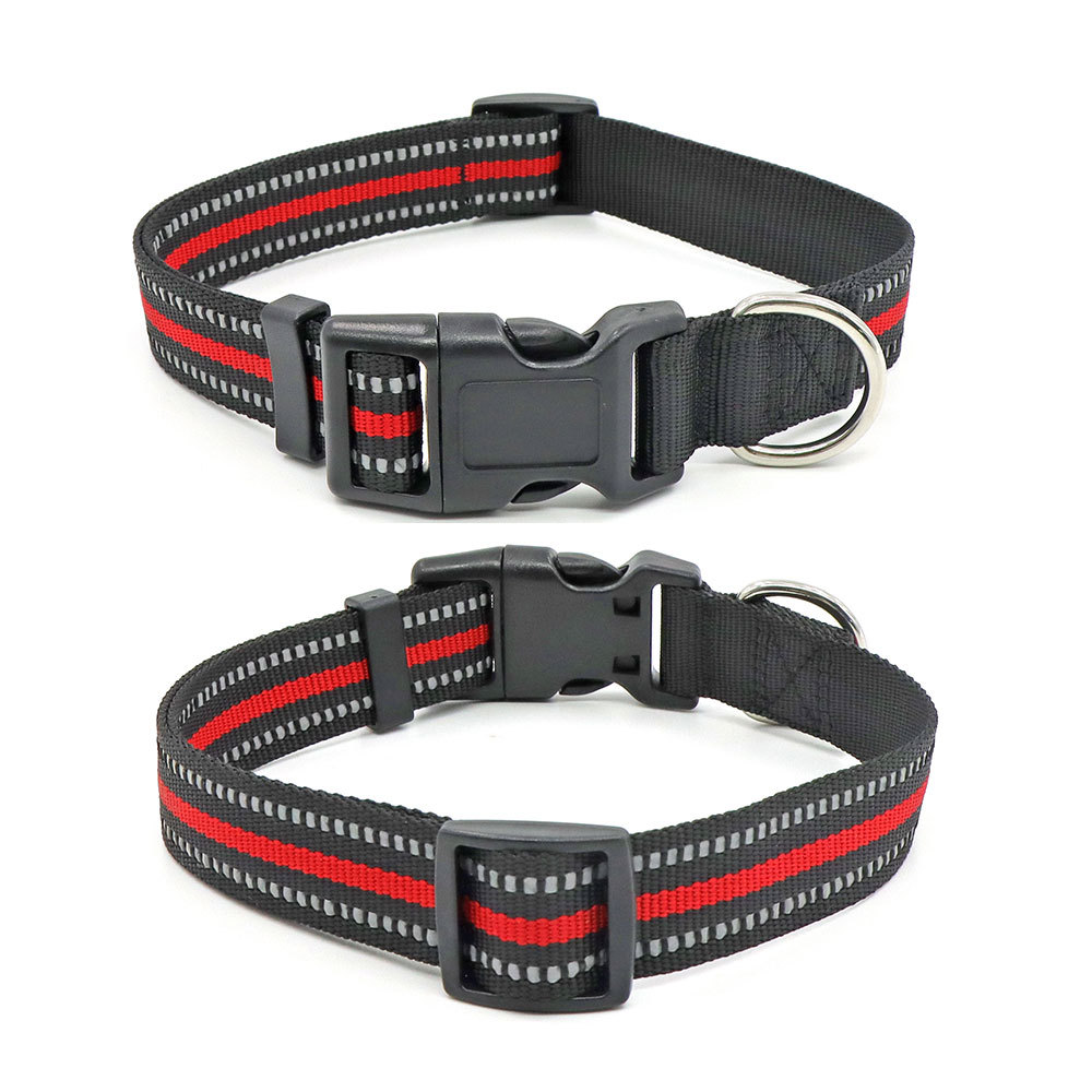 Productos para mascotas collar fuente de fábrica de collar de seda reflectante collar de mascotas collar de luz nocturna para perros grandes