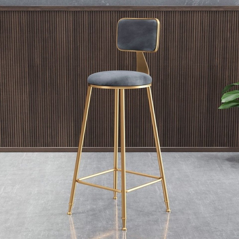 Nordic Bar Stool with Backrest for Home Use, Modern Minimalist Light Luxury Bar Stool, High Stool, Bar Chair