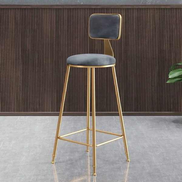 Nordic Bar Stool with Backrest for Home Use, Modern Minimalist Light Luxury Bar Stool, High Stool, Bar Chair