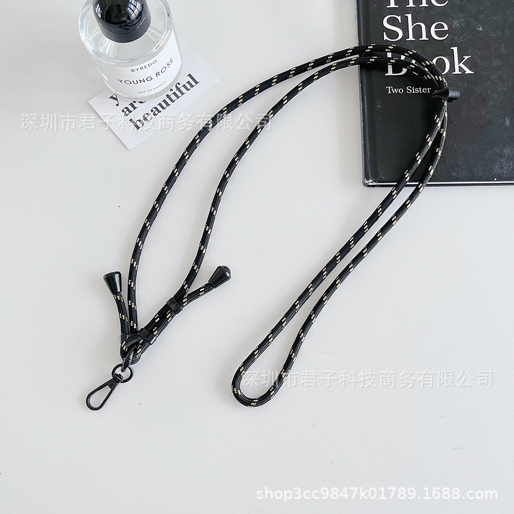 Personalidad japonesa y coreana de doble botón colgante colgante de doble botón colgante ajustable de hombro colgante de cuello para teléfono móvil bolso universal cuerda de botella de agua