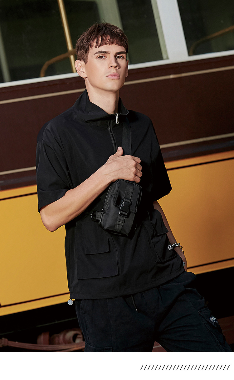 Chest Bag, Waterproof Men's Chest Small Ins Versatile Crossbody Bag Men's Street Fashion Brand Mini Shoulder Bag Student Vitality._voghion.com