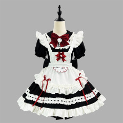 新しいクロスボーダー黒と白のかわいいソフトガールメイドロリータドレスメイド服ソフトガールカフェ二次元