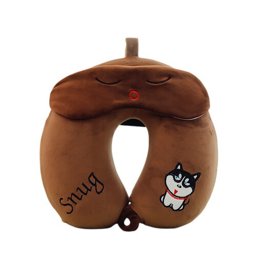 Plush toy cartoon U-shaped pillow multi-functional cervical spine pillow nap pillow travel neck pillow eye mask pillow wholesale