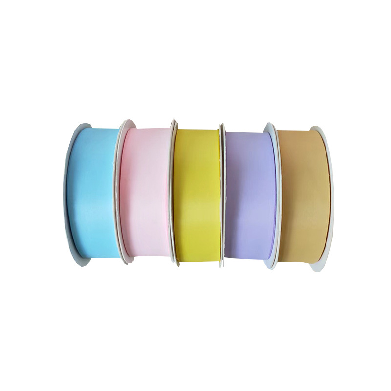 Cinta de algodón de poliéster de doble cara cinta de arco de color sólido mate accesorios para el cabello diy pajarita regalo flor cinturón de embalaje