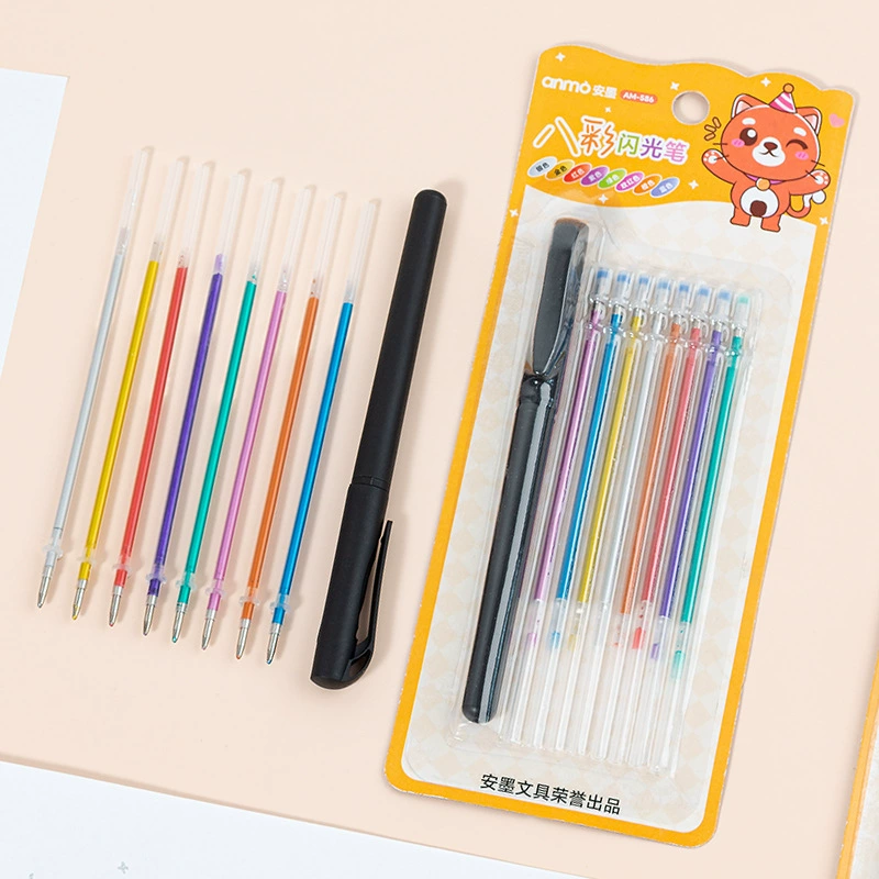ANMO 8 цветных перьевых костюмов ANMO Акварельная ручка металлическая ручка доступна черная карта 8 + 1 костюм держателя ручки можно заказать логотип