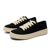 黑色帆布鞋男2025新款夏季透气简约薄款百搭潮鞋复古休闲鞋1580